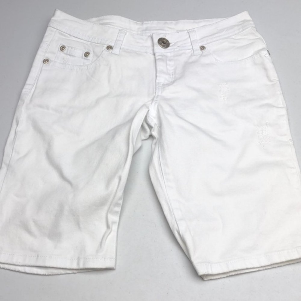 LIKE NEW 725 ORIGINALS WHITE DENIM CAPRIS 7/28x11 ⭐️